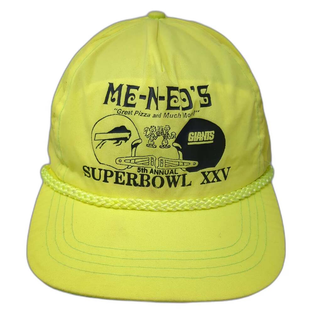 Sportcap NFL Bills Giants 5 Panel Hat Green One Size Super Bowl XXV Rope Vintage